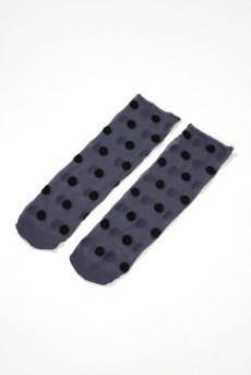 画像5: KYLIE Socks jeans  | ショートストッキング・ドット柄・ブルー×ブラック | Veneziana ベネチアナ【即日発送・サイズ交換NG】※2足までメール便対象※  (5)