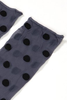 画像6: KYLIE Socks jeans  | ショートストッキング・ドット柄・ブルー×ブラック | Veneziana ベネチアナ【即日発送・サイズ交換NG】※2足までメール便対象※  (6)