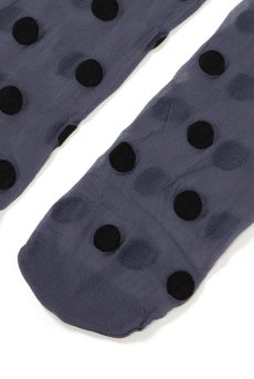画像7: KYLIE Socks jeans  | ショートストッキング・ドット柄・ブルー×ブラック | Veneziana ベネチアナ【即日発送・サイズ交換NG】※2足までメール便対象※  (7)