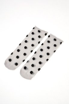 画像5: KYLIE Socks argento  | ショートストッキング・ドット柄・グレー×ブラック | Veneziana ベネチアナ【即日発送・サイズ交換NG】※2足までメール便対象※  (5)