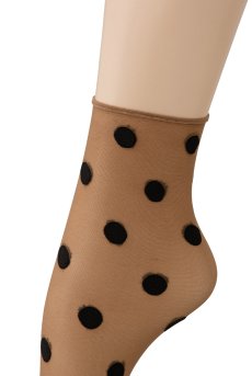 画像3: KYLIE Socks daino  | ショートストッキング・ドット柄・ブラウン×ブラック | Veneziana ベネチアナ【即日発送・サイズ交換NG】※2足までメール便対象※  (3)