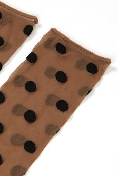 画像6: KYLIE Socks daino  | ショートストッキング・ドット柄・ブラウン×ブラック | Veneziana ベネチアナ【即日発送・サイズ交換NG】※2足までメール便対象※  (6)