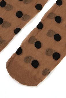 画像7: KYLIE Socks daino  | ショートストッキング・ドット柄・ブラウン×ブラック | Veneziana ベネチアナ【即日発送・サイズ交換NG】※2足までメール便対象※  (7)