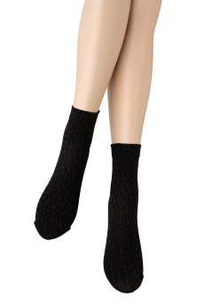 画像3: LEOPARDO Socks grey  | ショートストッキング・レオパード柄・グレー×ブラック | Veneziana ベネチアナ【即日発送・サイズ交換NG】※2足までメール便対象※  (3)