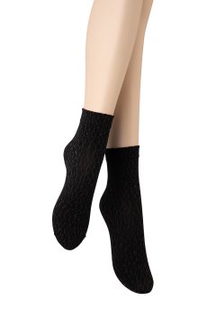 画像5: LEOPARDO Socks grey  | ショートストッキング・レオパード柄・グレー×ブラック | Veneziana ベネチアナ【即日発送・サイズ交換NG】※2足までメール便対象※  (5)