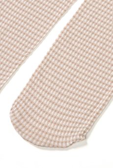 画像7: LISETTA Socks nude  | ショートストッキング・チェック柄・フリル・ベージュ×ホワイト | Veneziana ベネチアナ【即日発送・サイズ交換NG】※2足までメール便対象※  (7)