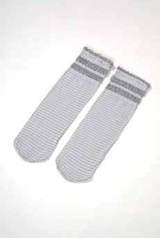 画像5: LISETTA Socks argento  | ショートストッキング・チェック柄・フリル・グレー×ホワイト | Veneziana ベネチアナ【即日発送・サイズ交換NG】※2足までメール便対象※  (5)