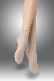 画像1: MAXIMA Socks argento  | ショートストッキング・花柄・グレー | Veneziana ベネチアナ【即日発送・サイズ交換NG】※2足までメール便対象※  (1)