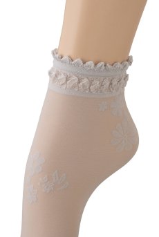 画像3: MAXIMA Socks argento  | ショートストッキング・花柄・グレー | Veneziana ベネチアナ【即日発送・サイズ交換NG】※2足までメール便対象※  (3)