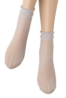 画像4: MAXIMA Socks argento  | ショートストッキング・花柄・グレー | Veneziana ベネチアナ【即日発送・サイズ交換NG】※2足までメール便対象※  (4)