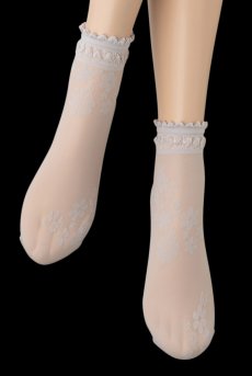 画像5: MAXIMA Socks argento  | ショートストッキング・花柄・グレー | Veneziana ベネチアナ【即日発送・サイズ交換NG】※2足までメール便対象※  (5)