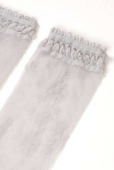 画像7: MAXIMA Socks argento  | ショートストッキング・花柄・グレー | Veneziana ベネチアナ【即日発送・サイズ交換NG】※2足までメール便対象※  (7)