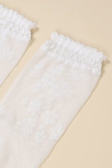 画像7: MAXIMA Socks bianco  | ショートストッキング・花柄・ホワイト | Veneziana ベネチアナ【即日発送・サイズ交換NG】※2足までメール便対象※  (7)