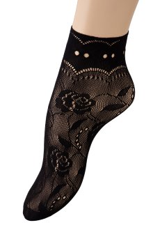 画像3: MILANO Socks nero  | ショートストッキング・花柄・網・ブラック | Veneziana ベネチアナ【即日発送・サイズ交換NG】※2足までメール便対象※  (3)