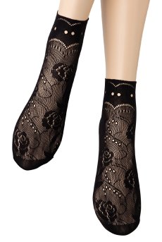 画像4: MILANO Socks nero  | ショートストッキング・花柄・網・ブラック | Veneziana ベネチアナ【即日発送・サイズ交換NG】※2足までメール便対象※  (4)