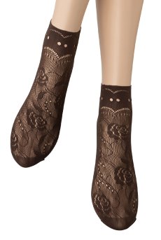 画像4: MILANO Socks cappucino  | ショートストッキング・花柄・網・ブラウン | Veneziana ベネチアナ【即日発送・サイズ交換NG】※2足までメール便対象※  (4)