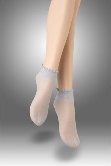 画像1: MONICA Socks blu  | ショートストッキング・花柄・ブルー | Veneziana ベネチアナ【即日発送・サイズ交換NG】※2足までメール便対象※  (1)