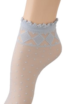 画像3: MONICA Socks blu  | ショートストッキング・花柄・ブルー | Veneziana ベネチアナ【即日発送・サイズ交換NG】※2足までメール便対象※  (3)