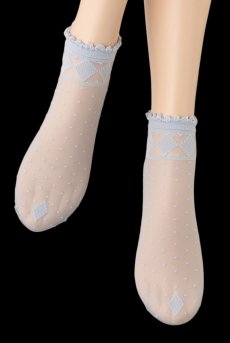 画像5: MONICA Socks blu  | ショートストッキング・花柄・ブルー | Veneziana ベネチアナ【即日発送・サイズ交換NG】※2足までメール便対象※  (5)