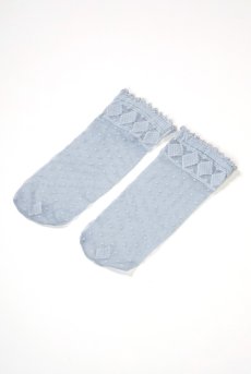 画像6: MONICA Socks blu  | ショートストッキング・花柄・ブルー | Veneziana ベネチアナ【即日発送・サイズ交換NG】※2足までメール便対象※  (6)