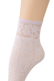 画像3: SALMA Socks lilla  | ショートストッキング・花柄・ラベンダー | Veneziana ベネチアナ【即日発送・サイズ交換NG】※2足までメール便対象※  (3)