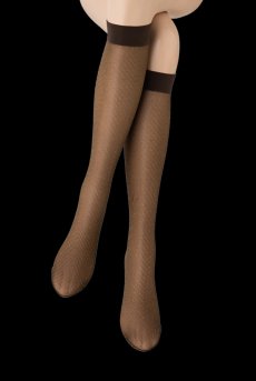 画像5: JACKIE LUREX High cappucino  | ハイソックス・ストライプ・ラメ・ブラウン×ゴールド | Veneziana ベネチアナ【即日発送・サイズ交換NG】※2足までメール便対象※  (5)