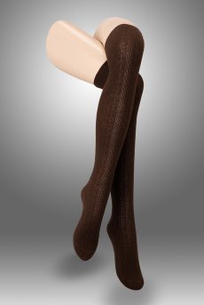 画像1: CORTINA ACRYLICO Zak cappucino  | ニーハイソックス・アーガイル柄・ブラウン | Veneziana ベネチアナ【即日発送・サイズ交換NG・メール便対象】  (1)