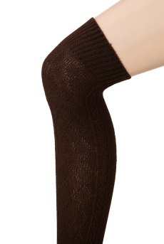 画像3: CORTINA ACRYLICO Zak cappucino  | ニーハイソックス・アーガイル柄・ブラウン | Veneziana ベネチアナ【即日発送・サイズ交換NG・メール便対象】  (3)