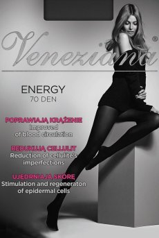 画像1: ENERGY 70 nero  | 着圧タイツ 70デニール・無地・むくみ防止・ブラック | Veneziana ベネチアナ【即日発送・サイズ交換NG】※メール便対象※  (1)