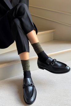 画像6: JASMINE-nero-oro  | ショートストッキング・ブラック×ゴールド | Veneziana ベネチアナ【即日発送・サイズ交換NG】※2足までメール便対象※  (6)