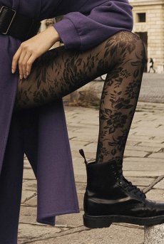 画像7: ROXANE nero  | 柄タイツ 20デニール・花柄・ブラック | Veneziana ベネチアナ【即日発送・サイズ交換NG・メール便対象】  (7)