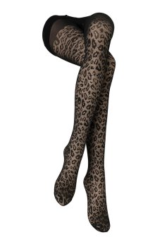 画像4: LEOPARDO 20 nero  | ストッキング 20デニール・レオパード柄・ブラック | Veneziana ベネチアナ【即日発送・サイズ交換NG】※メール便対象※  (4)