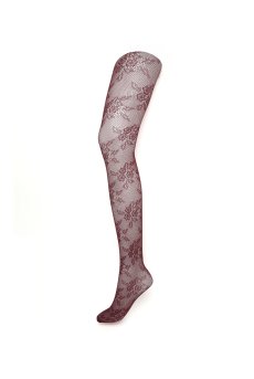 画像2: GIA bordeaux  | 網タイツ ・花柄・ボルドー | Veneziana ベネチアナ【即日発送・サイズ交換NG・メール便対象】  (2)