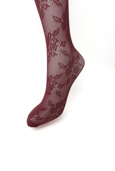 画像3: GIA bordeaux  | 網タイツ ・花柄・ボルドー | Veneziana ベネチアナ【即日発送・サイズ交換NG・メール便対象】  (3)