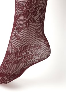 画像4: GIA bordeaux  | 網タイツ ・花柄・ボルドー | Veneziana ベネチアナ【即日発送・サイズ交換NG・メール便対象】  (4)