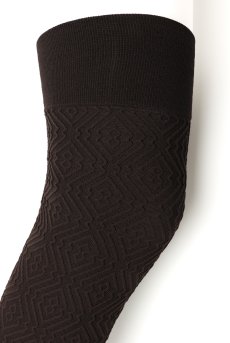 画像5: BOCARO 60 Zak cuppuccino  | ニーハイタイツ・幾何学模様・ブラウン・60デニール | Veneziana ベネチアナ【即日発送・サイズ交換NG・メール便対象】  (5)