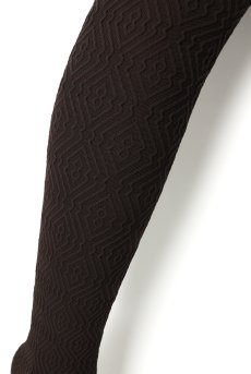 画像6: BOCARO 60 Zak cuppuccino  | ニーハイタイツ・幾何学模様・ブラウン・60デニール | Veneziana ベネチアナ【即日発送・サイズ交換NG・メール便対象】  (6)