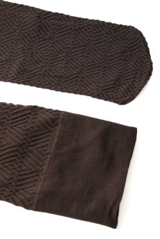 画像8: BOCARO 60 Zak cuppuccino  | ニーハイタイツ・幾何学模様・ブラウン・60デニール | Veneziana ベネチアナ【即日発送・サイズ交換NG・メール便対象】  (8)