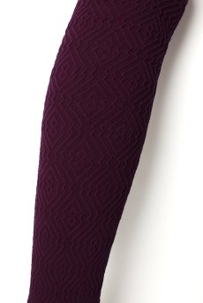画像6: BOCARO 60 Zak vine  | ニーハイタイツ・幾何学模様・ワインレッド・60デニール | Veneziana ベネチアナ【即日発送・サイズ交換NG・メール便対象】  (6)