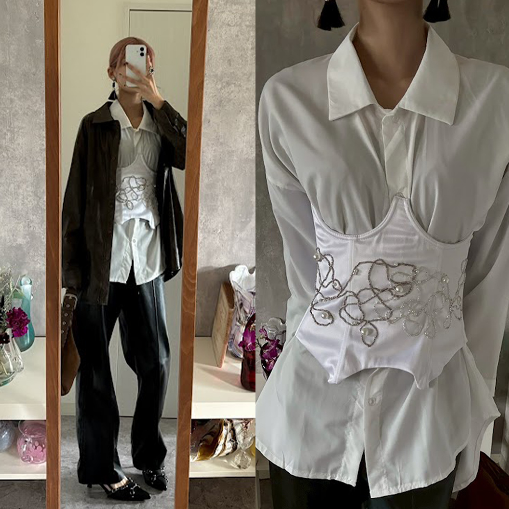 レザー×パールで魅せる、主役コルセットスタイル｜スタッフおすすめをクローゼットから！SPLASH