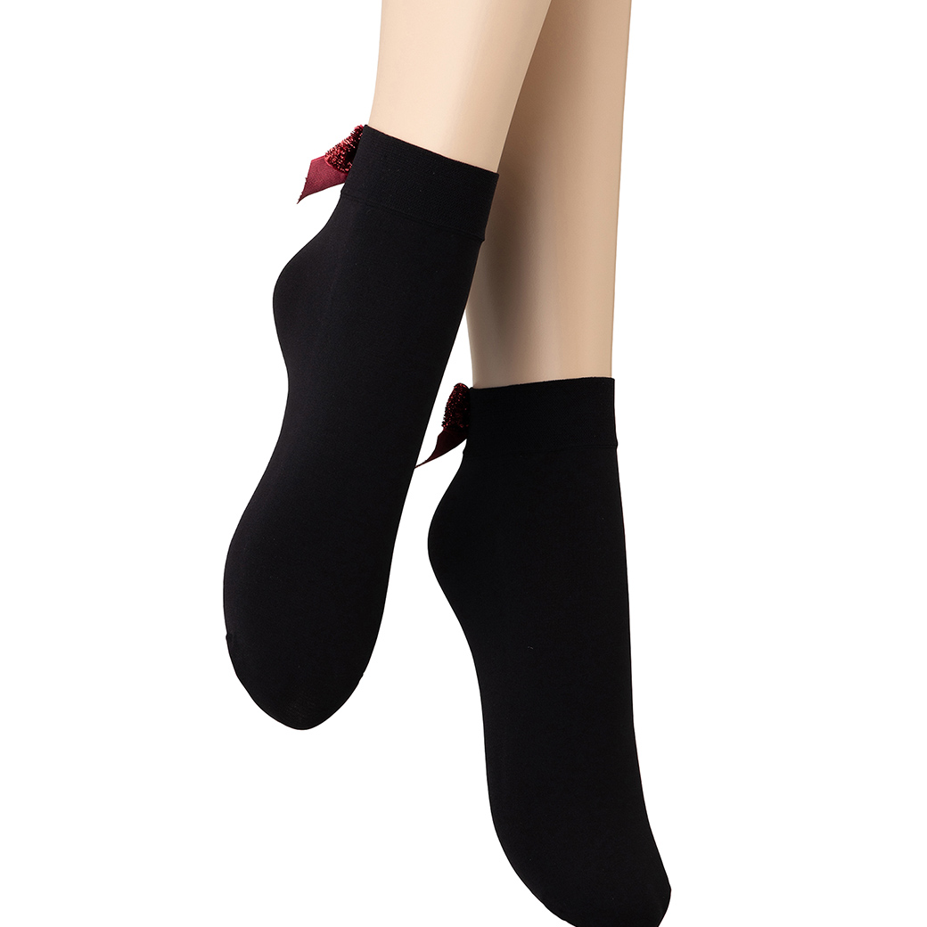 ベネチアナ　FIOCCO Socks nero/rosso