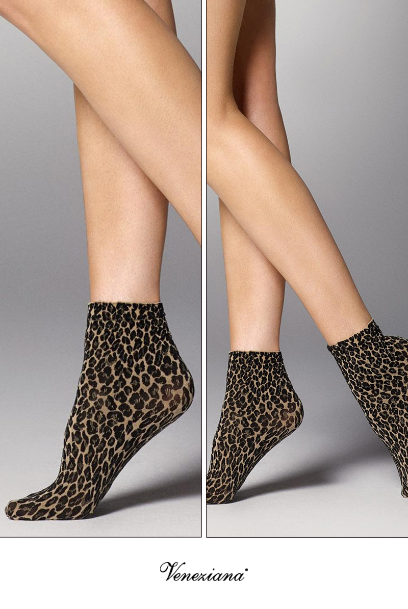 ベネチアナ　LEOPARDO Socks beige