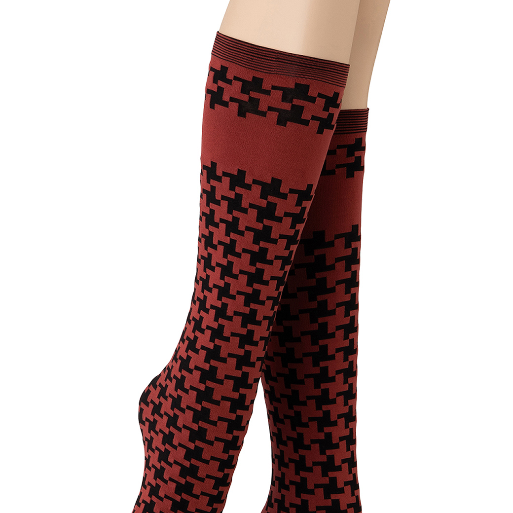 ベネチアナ　FELICITA High-Socks nero-bordeaux