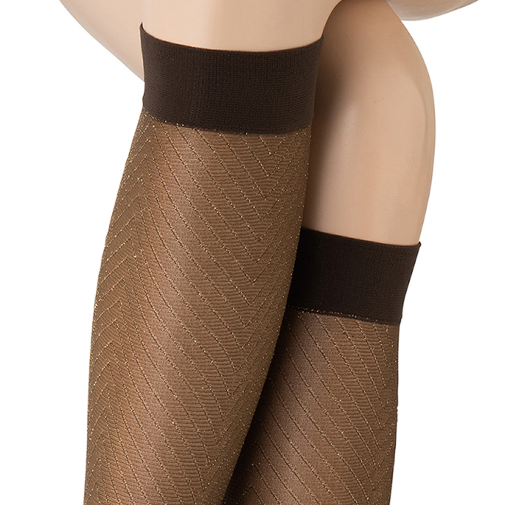 ベネチアナ　JACKIE LUREX High-Socks cappucino