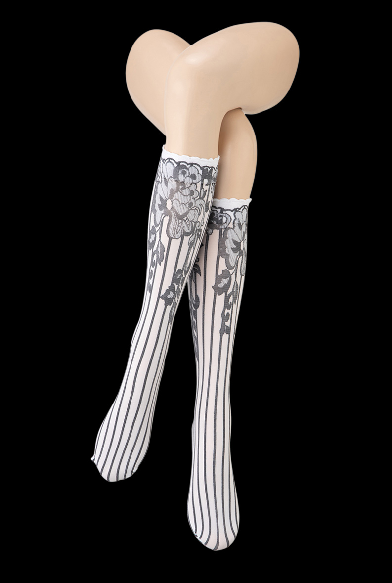 ベネチアナ YVONNE High-Socks bianco-nero