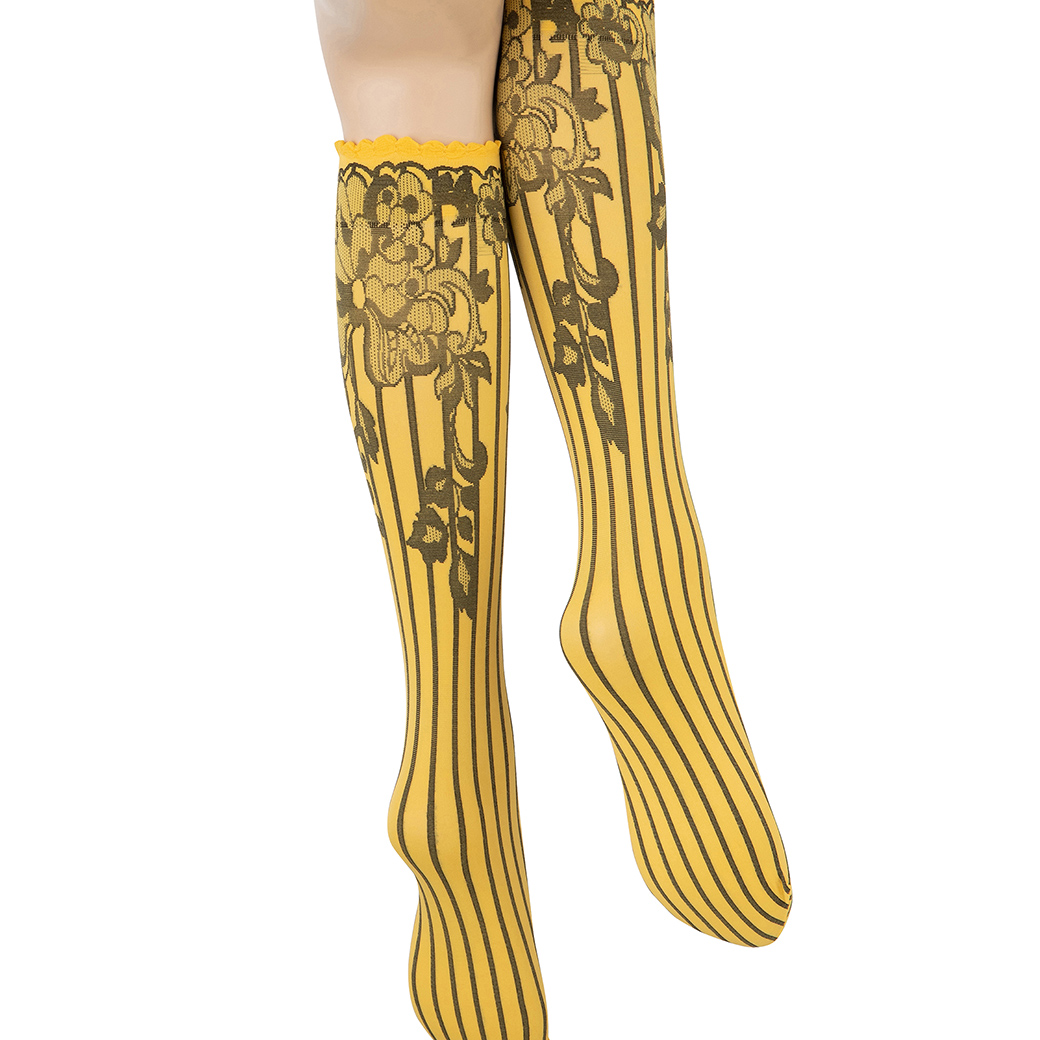 ベネチアナ　YVONNE High-Socks limone-nero