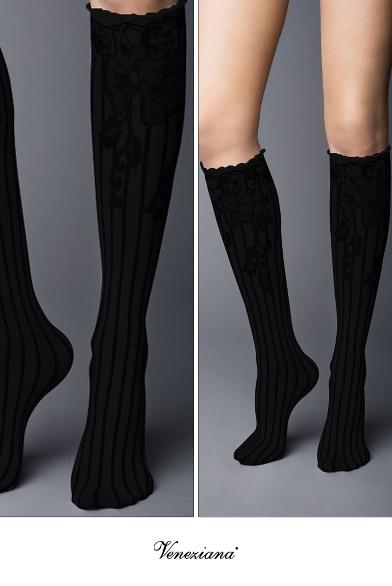 ベネチアナ YVONNE High-Socks nero