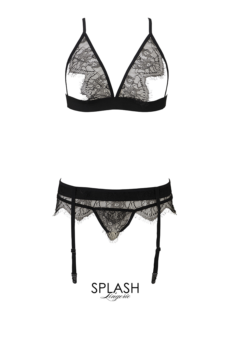 Oriah 3pcs set  | トップレスブラ＆ガーターベルト＆クロッチレスタンガ3点セット・黒 | Anais アナイス センシュアルランジェリー【即日発送・サイズ交換NG・メール便対象】セクシーランジェリー 