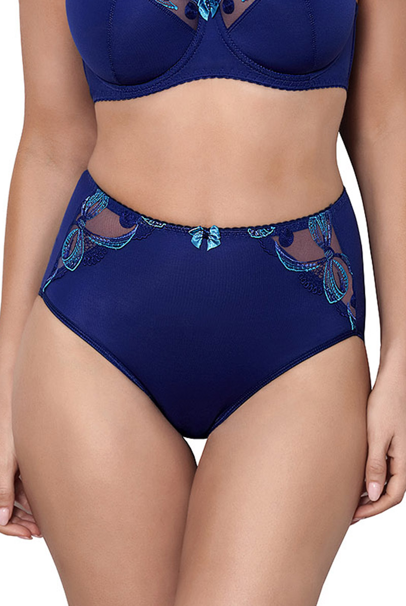 ハイウエストショーツ ロイヤルブルー ライトブルー メール便対象 送料無料 輸入下着 高級ランジェリー V 8536 A1918 3h Axami アクサミ インポートランジェリー通販splash