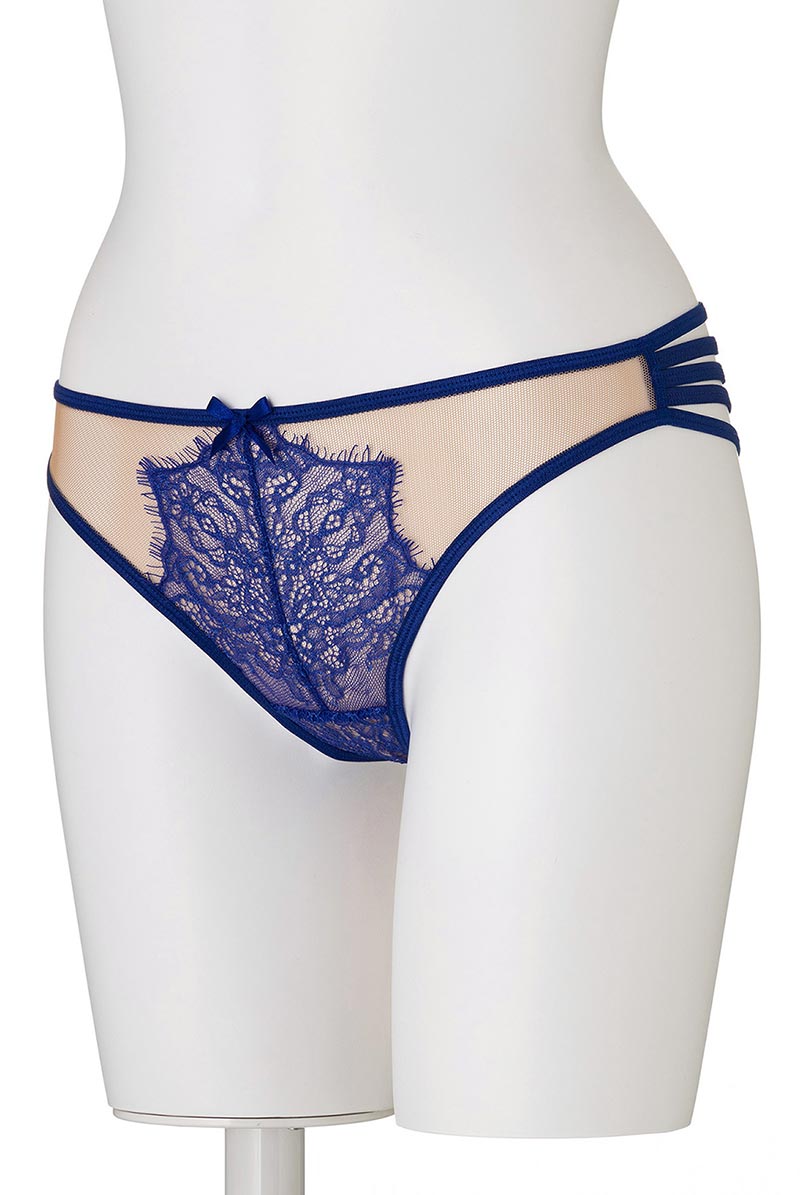 Axami women's sexy lace thong V-9618, Blue